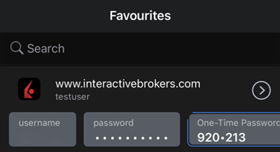The generic password manager favorites page